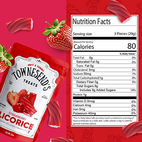 Townesend's Treats Red Licorice | 12 Ounce | Soft & Chewy Australian Licorice Candy Twists | Fancy Licorice Candy | Kid Owned Business | 1 Pack #TOP3