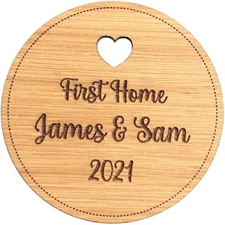 2x Personalised First Home Coasters, First Home Gift, New Home Owner Gifts, Housewarming Gifts For Friends, House Warming Gifts, First Home Gifts For Couples By The Wood Look