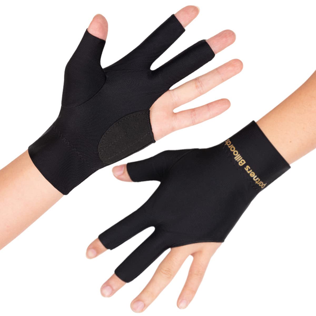 Guanto da Biliardo Traspirante Asciugatura Rapida Tre Dita Unisex 2 Pezzi
