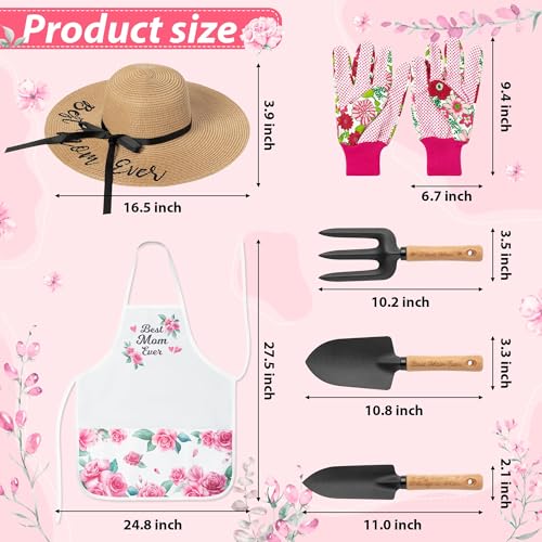 Set de Herramientas de Jardín A1diee Rosa con Sombrero y Delantal miniatura 3