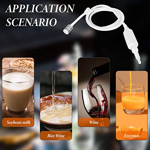 Foto von 3 Stück Brew Siphonröhre Silikon, Weinheber Abfüllschlauch 2.3M, Siphon Rohr Schlauch Filter, Weinherstellung Siphonröhre mit Filtertasche, Handsiphonfilter Wein Heberfiltersatz für Heimbrauen Bier