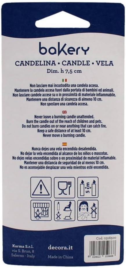 DECORA 0316500 Numeral Candle 0 RED Border H 7,5 CM, Cera