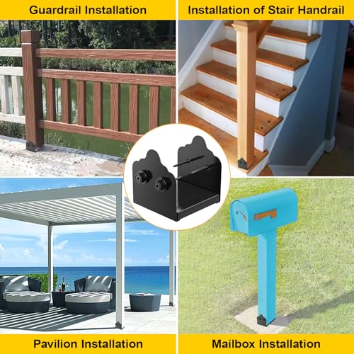 6x6 Post Base, 4Pcs Stainless Steel Adjustable Post Anchor Bracket (Internal 5.5 x 5.5), Adjustable Post Base for Pavilion Deck Porch Handrail Railing Support Decorative Anchor Plate - Thumbnail 3