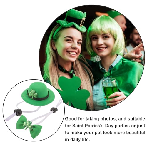 Disfraz para mascota San Patricio con sombrero y collar ajustable miniatura 5