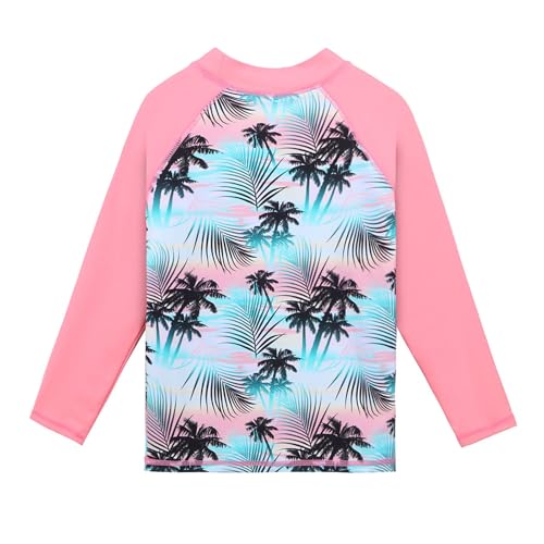 Image of TFJH E Girls Swimsuit UPF 50+ UV Two Piece Long Sleeve Swimwear Rash Guard Sets 3-12Y