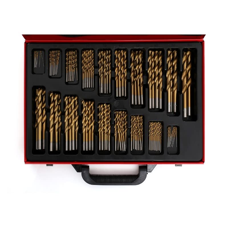 PUNTE TRAPANO 170p pezzi 5 cobalto titanio hss valigetta metallo 1 10 mm