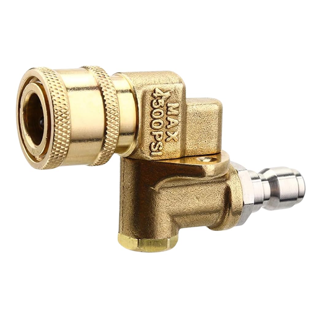 JPT Heavy Duty Pressure Washer Brass Pivoting Coupler | 180° Rotation with 5 Angles | 1/4" Quick Connect | 4500 PSI Pressure Withstand