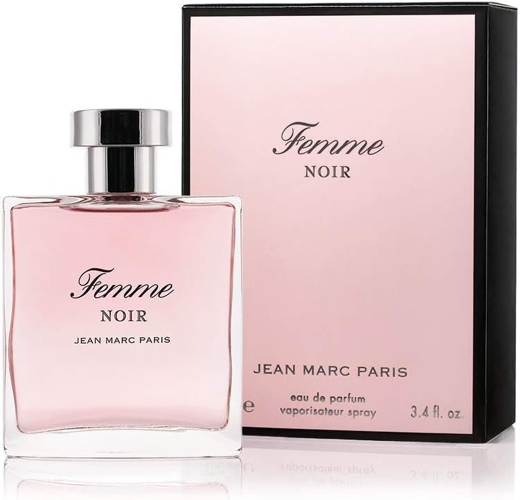 Jean Marc Paris Femme Noir Eau de Parfum Spray 100ml, Women's Floriental Perfume, 3.4 fl. oz, notes of Strawberries, Sweet Pink Rose, and Vanilla