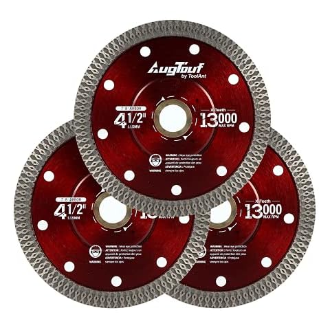 4-1/2" Diamond Blade, X-Teeth Diamond Saw Blade for Porcelain, Tile, Brick, Granite and Concrete (4.5"-3pcs/Box) Cover
