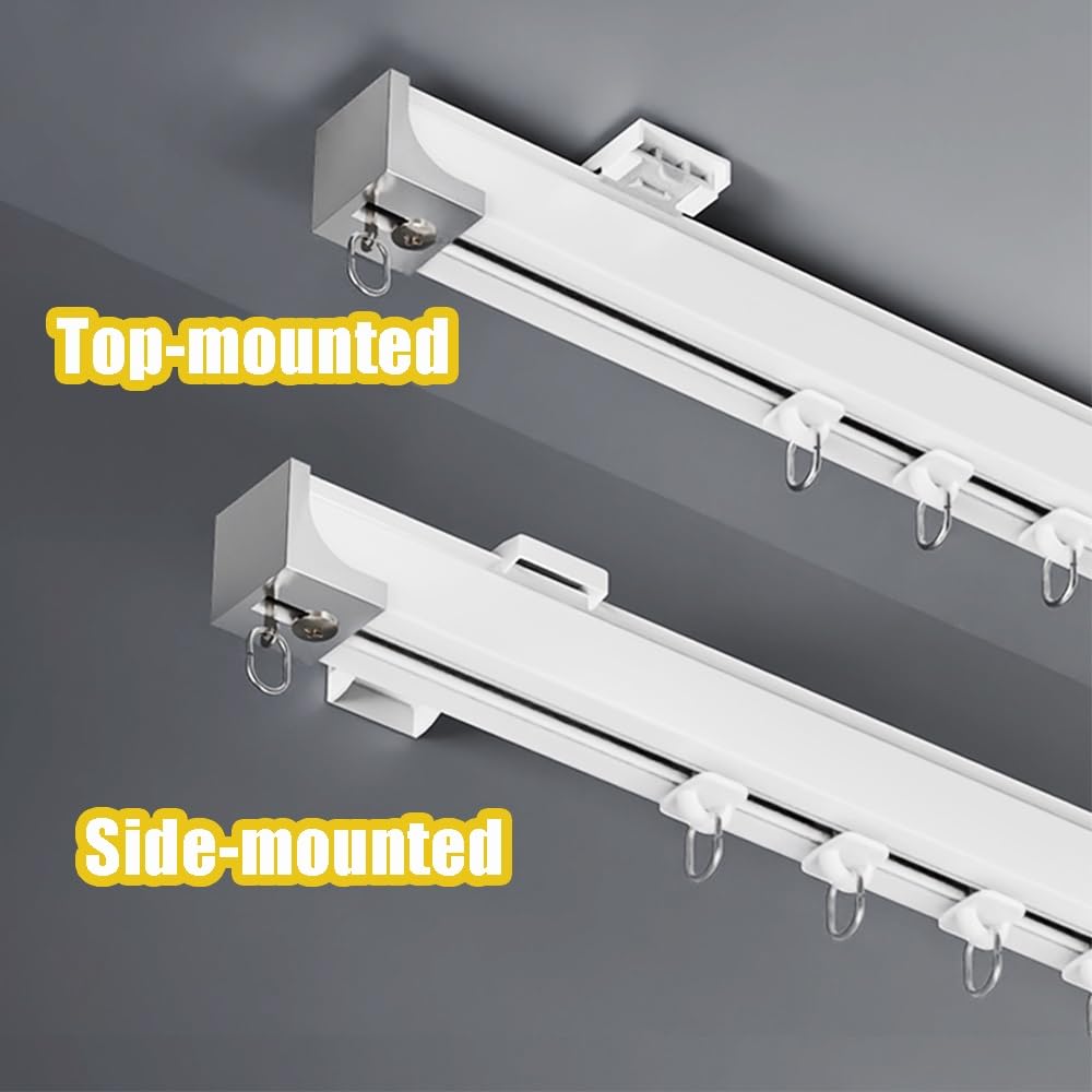 System szyn do zasłon sufitowych 50-406 cm aluminiowe karnisze do montażu na suficie/ścianie cichy rolkowy biały karnisz regulowany 310 cm długości