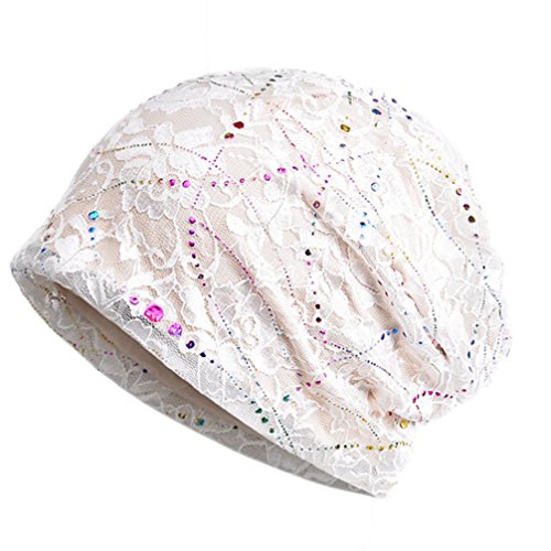 Boboder Femmes Chemo Chapeau Stripe Lace Beanie Chapeau Coton Doux Turban Chapeaux Wraps
