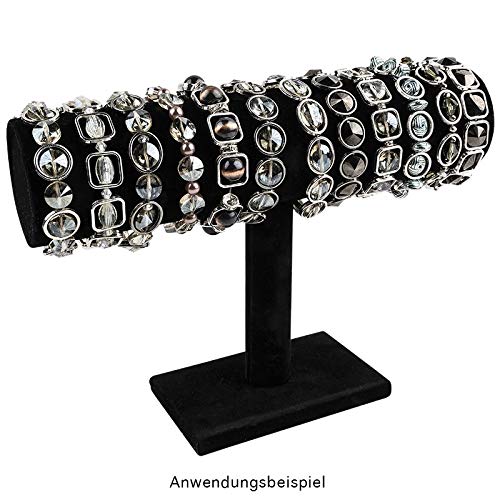 Sieradenstandaard voor armbanden en horloges, 23,5 cm x 7 cm x 13,5 cm, zwart, fluweel-look - Image 5