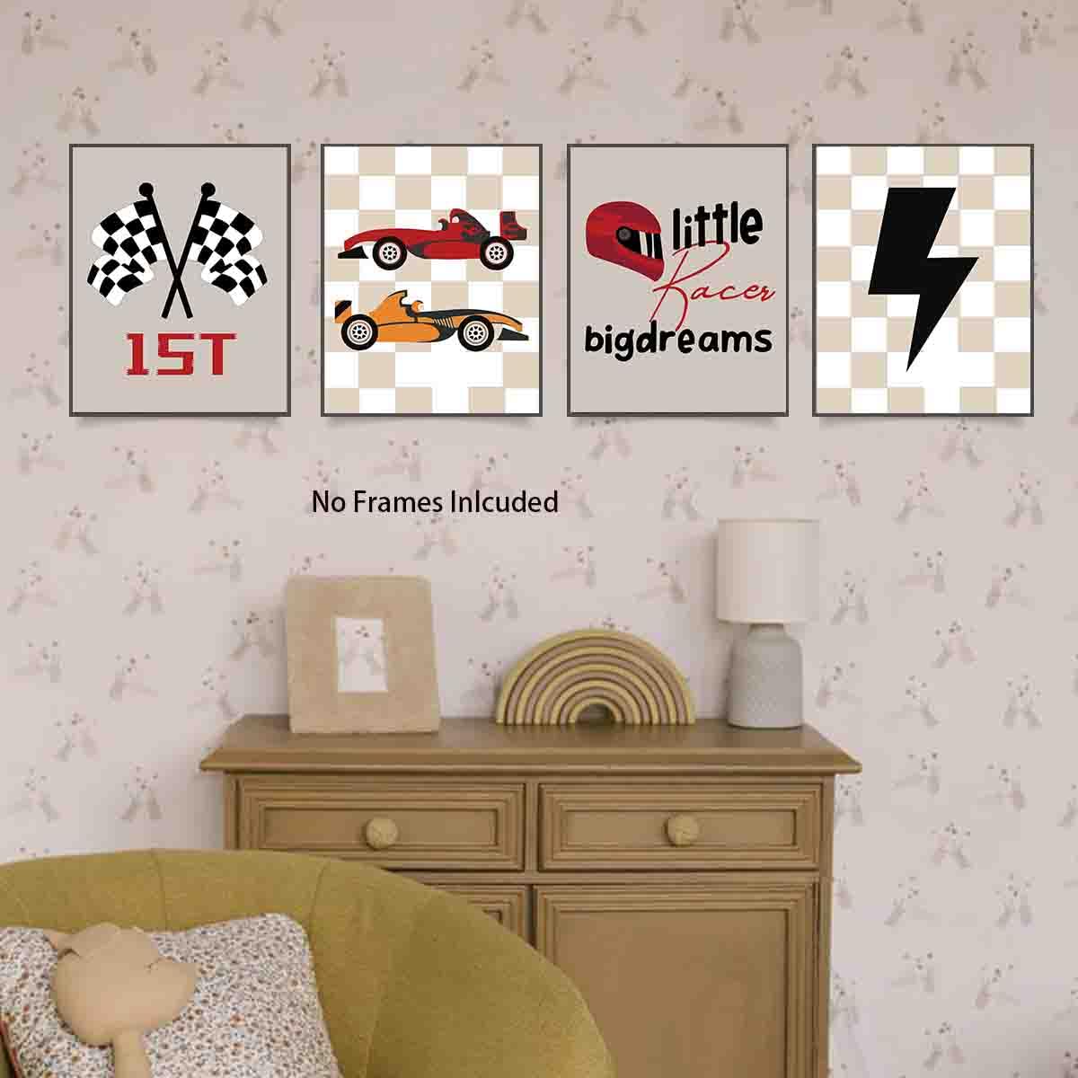 HIWERAN 6 Pcs Racing Car Wall Art Signs - Inspirational Quote Wood Plaques For Kids Room, Bedroom Decor - View #9