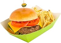 Vista 26 de Restaurantware Bio Tek - Botes de comida de 2 libras, 200 bandejas de papel desechables – Barcos de papel blanco resistentes a la grasa