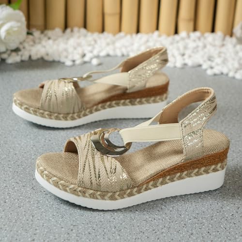 Sandales pour piscine et plage légères avec design compensé été - 5