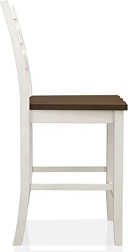 Miniatura 8 de 247 Shop at Home Bronwyn Farmhouse - Silla de madera con respaldo de listones de escalera y reposapiés, juego de 2 para comedor, cocina, marrón