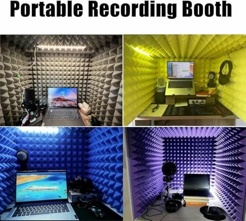 Cabina insonorizzata portatile per registrazione audio professionale, copertura di isolamento acustico per acquisizione vocale chiara, ideale per podcaster e doppiatori
