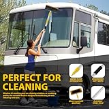ZENO Telescopic Cleaning Brush | 3 Meter / 9 Feet Extending Window Cleaning Pole | Telescopic Window Cleaner | Washing Kit with Squeegee & Soft Bristle Brush | Ideal for Cars, Vans & Windows - Image 5