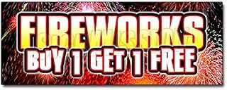 36" Fireworks Buy 1 GET 1 Free Decal Sticker (NOT Actual Fireworks)