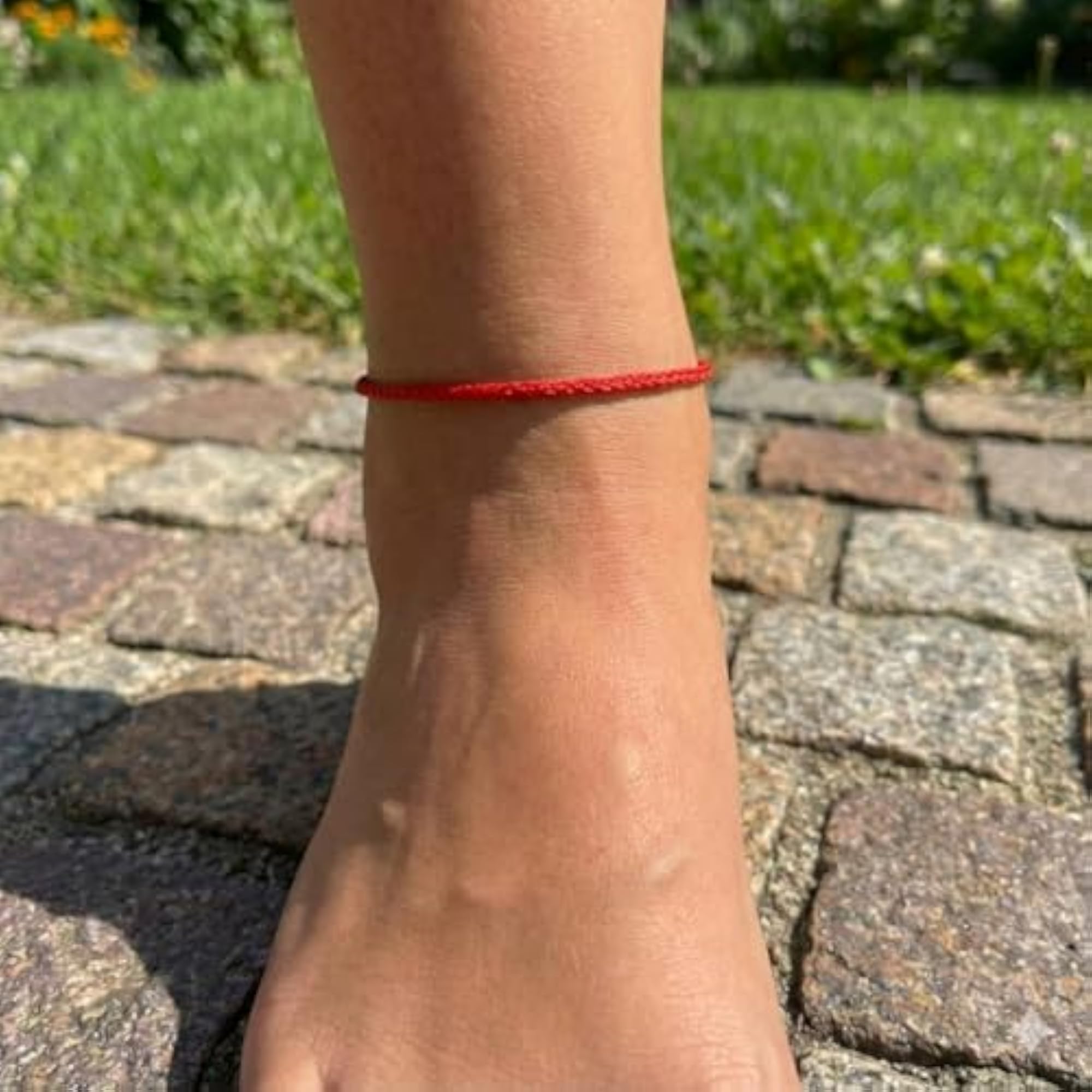 Sterling Silver Red Thread Payal Anklet for Women