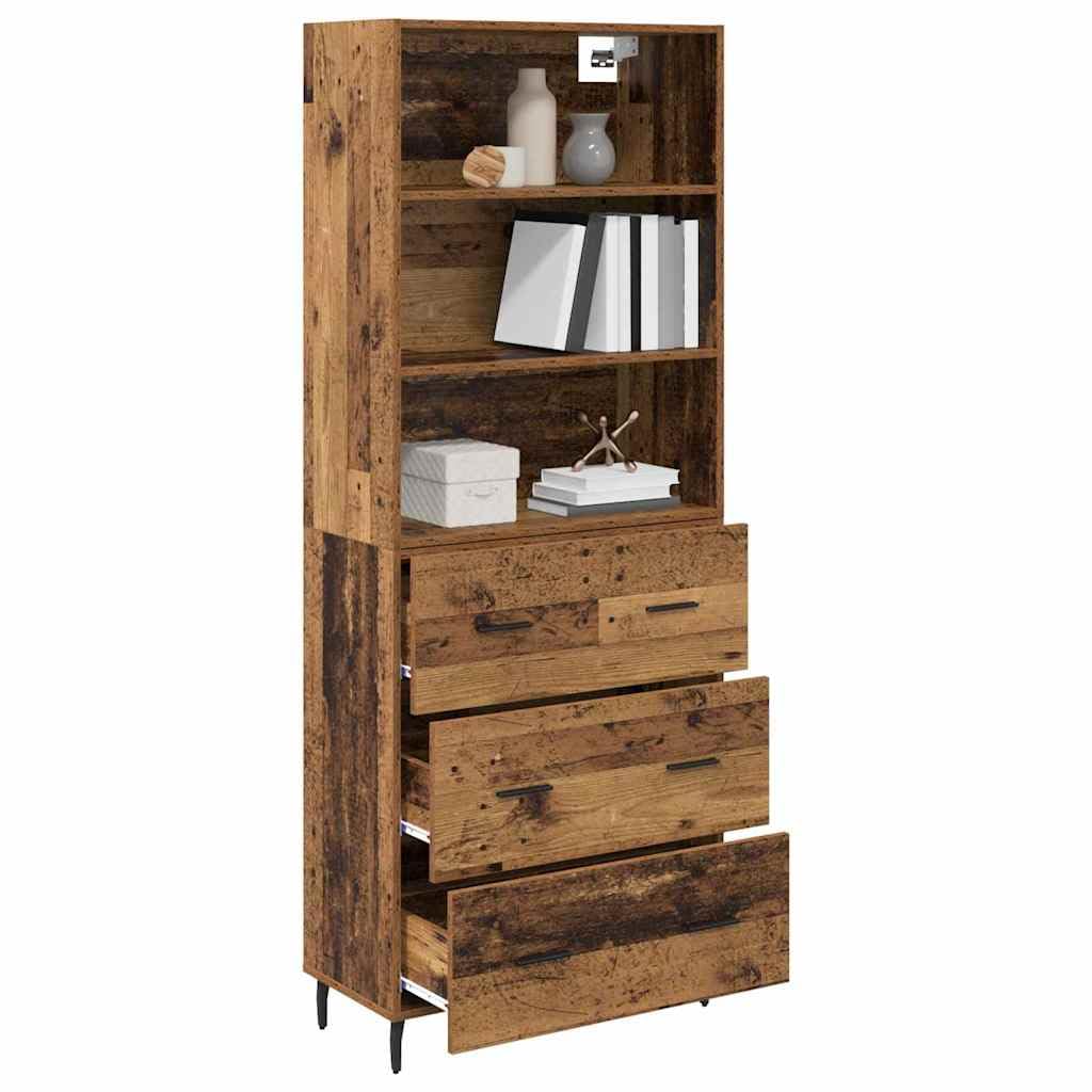 Credenza Alta 2 Pezzi Legno Ingegnerizzato 69,5x32,5x180 cm
