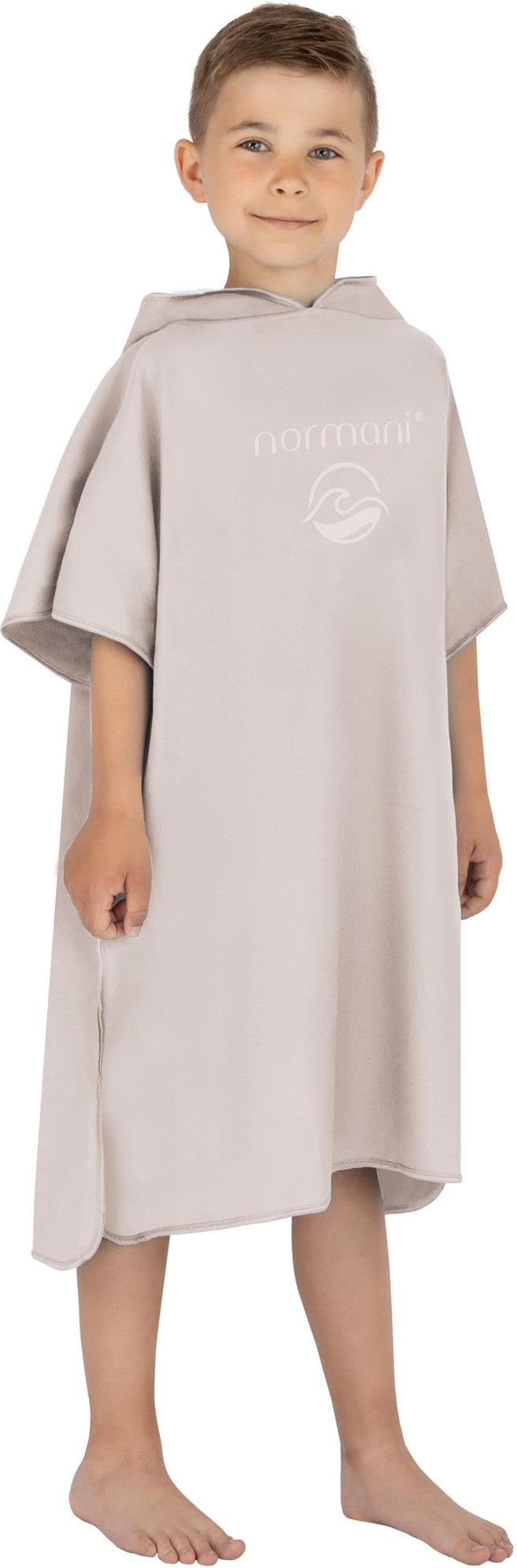 normani Kinder Mikrofaser Badehandtuch Strandtuch Badeponcho mit Kapuze aus 80% recyceltem Material für Jungen und Mädchen von 2-13 Jahren