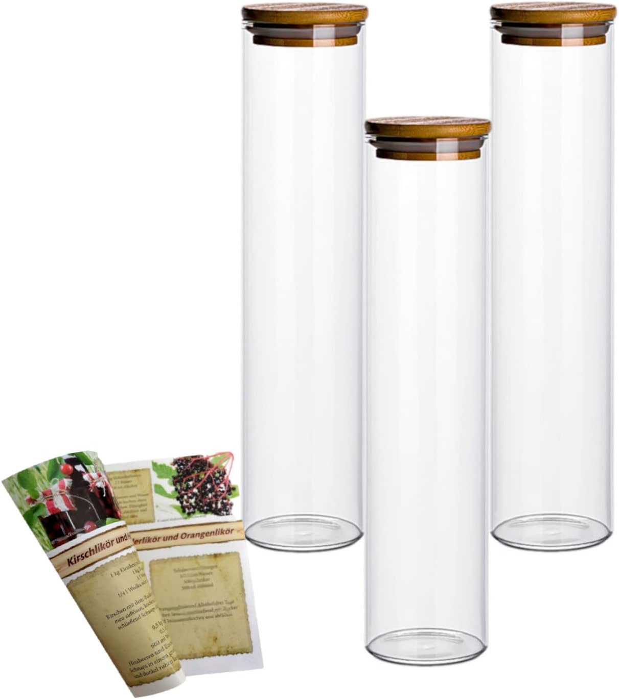 Gouveo 3er Set Dekanter 500ml 'Ina' - Schicke Whisky-Karaffen Mit Korken Für Edle Spirituosen