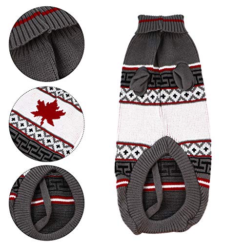 POPETPOP Fantasia de Natal Do Animal de EstimaÃ§Ã£o ImpressÃ£o de Folha de Bordo SuÃ©ter de Cachorro