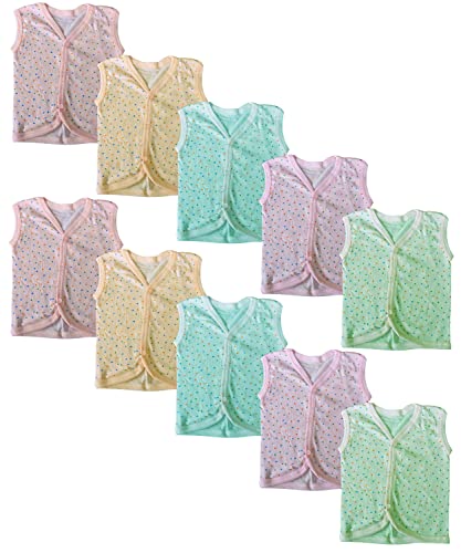 Image of New Born Baby Itch Free Feel Free Star Printed 100% Cotton Jabla Combo (Set of 10)(0to6 Months)