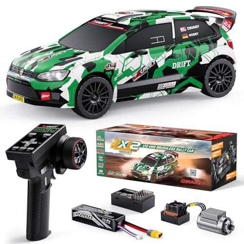 DIKAVEY Voiture de Rallye radiocommandée 1:12, Vitesse Max. 80 km/h, Voiture de Drift avec Gyroscope 4x4, Moteur brushless, Batterie 3S 2200 mAh, Voiture...