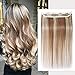 Produktbild Clip in extensions echthaar Haarverlängerung 100% Remy Echthaar - 1 Stück (45cm-50g #12/613 Light Golden Brown/Bleach Blonde)