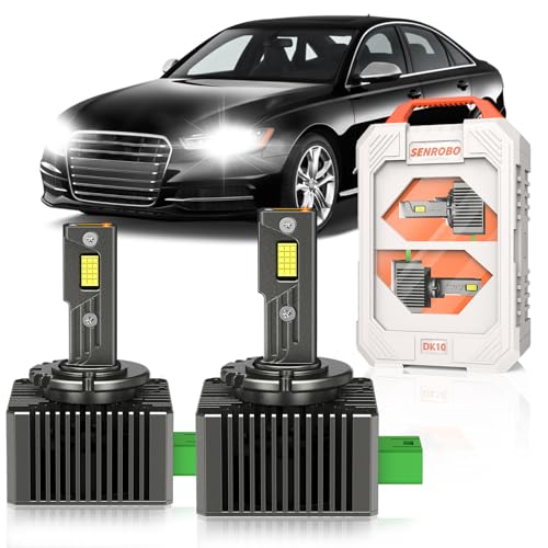 SENROBO Fit for Audi 2009-2015 A3 A4 Quattro A5 A6 2012-2015 A7 A8 Quattro D3S Xenon Bulbs Only, Projector 35W HID Light Replace, 30000LM 600% Brighter D3SC1 Bi-xenon Light, 6000K White, Pack of 2