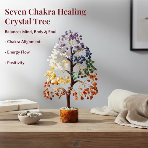 Image of ZAICUS Seven Chakra Crystal Tree of Life Stone Fortune Feng Shui
