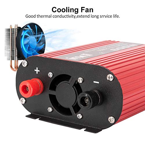 Car Power Inverter, imoli 1200W/2400W(Peak) DC 12V to AC 110V Converter Automotive Modified Sine Wave 3.1A USB 2 AC Outlets with LCD Digital Display