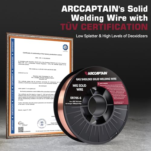 Image of ARCCAPTAIN Mig Welding Wire, 0.035 10Lb Mig Wire ER70S-6 10Lbs Gas Solid Carbon Steel Low Splatter Mig Welding Wire Compatible With Lincoln Miller Forney Harbor Welder 0.09 4.5KG, Pack of 2