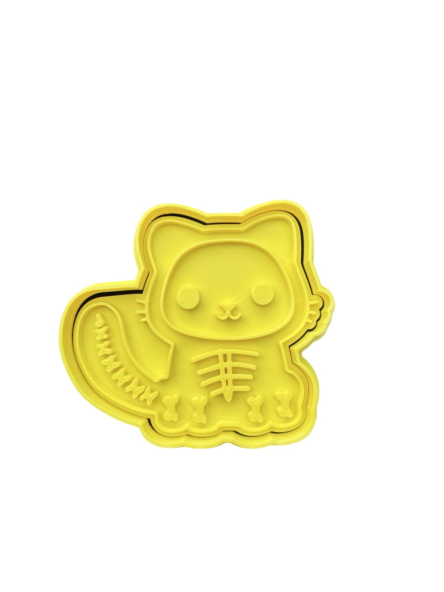 The Cookie Cutter Hub Halloween Skeleton Cat Cookie Cutter/Embosser for Cupcakes Fondant Icing Clay Cake Baking Decoration