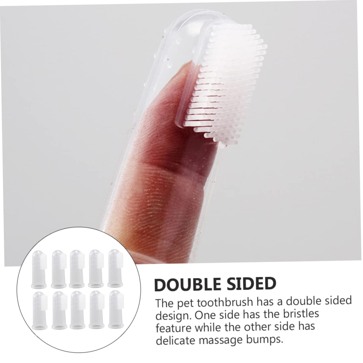 FONDOTIN 20Pcs Silicone Finger Toothbrushes for Pet Teeth Cleaning Safe Skin Friendly Dog Toothbrushes with Dual Sided Design for Oral Care Gum Massage for Cats and Dogs