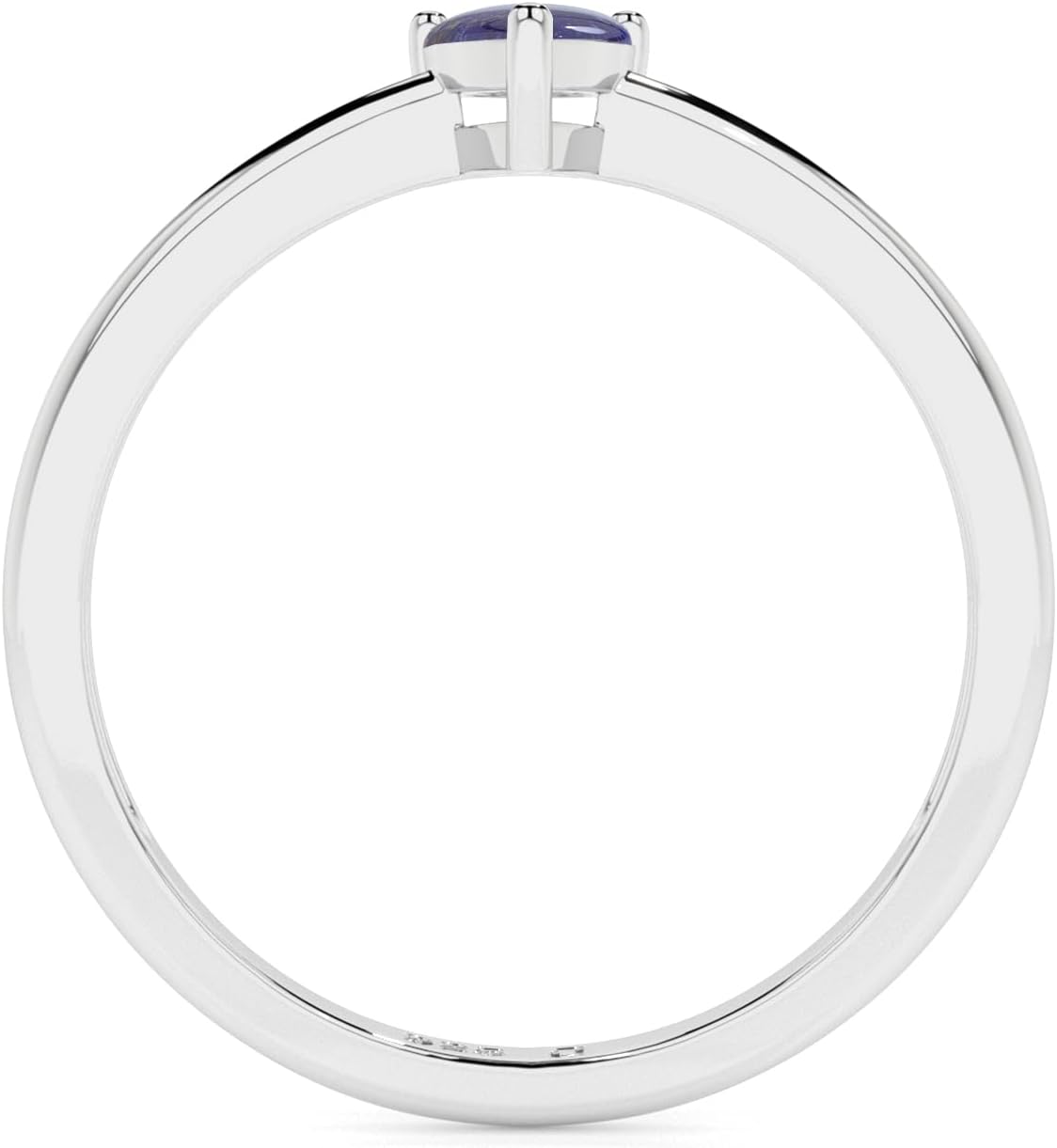 Natural Lapis Lazuli Stackable Ring for Women in Sterling Silver, September Birthstone Jewelry Gifts for Her (Prong-Set)(Round, Oval, Pear)