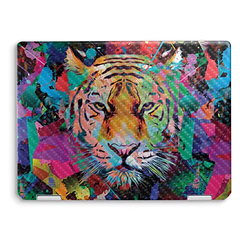 Image of MightySkins Carbon Fiber Skin Compatible with HP Spectre x360 14 inch (2022) Full Wrap Kit - Neon Tiger | Protective, Durable Textured Carbon Fiber Finish | Easy to Apply | Made in The USA