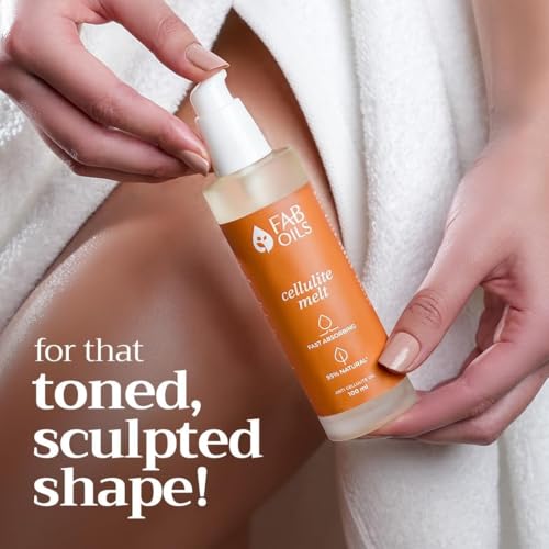 Image of FAB Oils Cellulite Melt Body Oil with Capsaicin & Centella, Fast Absorbing, Lightweight Anti-Cellulite Massage Oil for Toning & Smoothing Skin | Clinically Proven | -100 ml