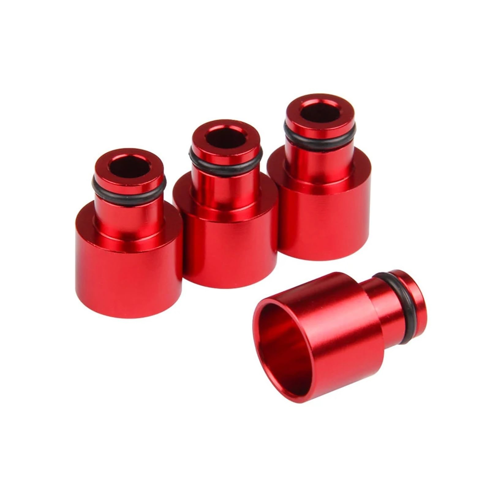 4 sztuki wyścigowych wtryskiwaczy paliwa Top Hats Adaptery kompatybilne z wtryskiwaczami Hondy Civic i Acury RDX do silników B16 B18 D16Z D16Y FP-1047(Red)