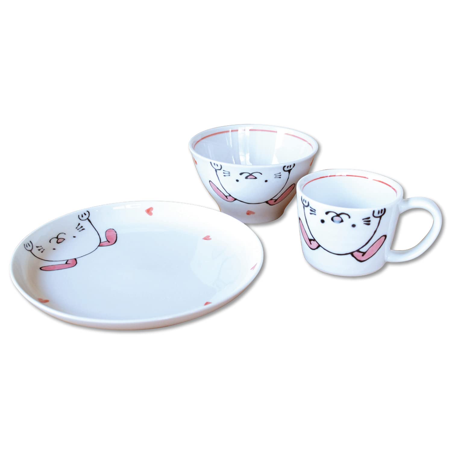 Amazon | 子供食器セット 陶器 日本製 女の子 3点セット 有田焼 