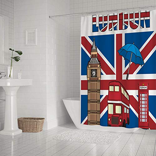 Rideau de douche imperméable en polyester Union Jack coloré - 3