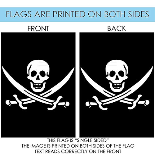 Toland Home Garden 1110092 Calico Jack's Jolly Roger Pirate Flag 12X18 Inch Double Sided Pirate Garden Flag For Outdoor House Ship Flag Yard Decoration #TOP4