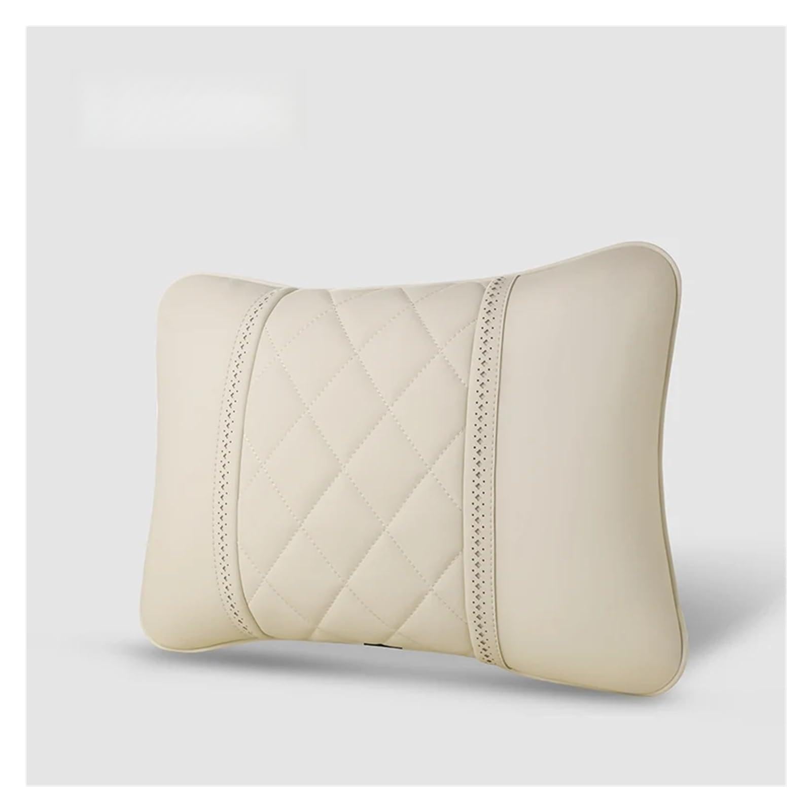 Hviyroi car seat cushion Car Seat Lumbar Pillow Headrest NAPPA Leather Neck Rest Luxury Accessories(White)