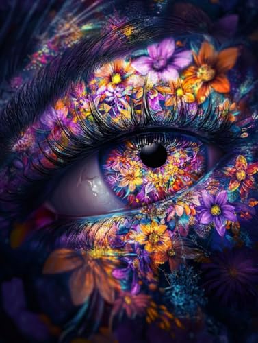 Kits completo de Diamond Painting de 35x50cm con diseño de ojo flor s-662