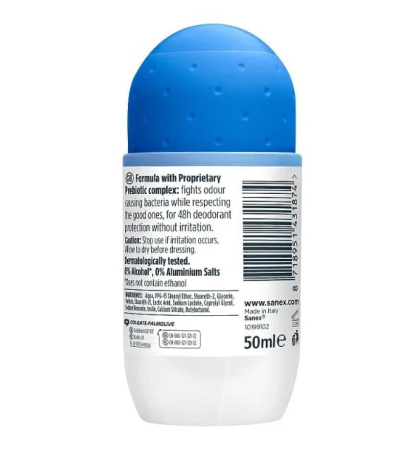 Sanex - Deodorante roll-on da donna, anti-irritazione, 50 ml