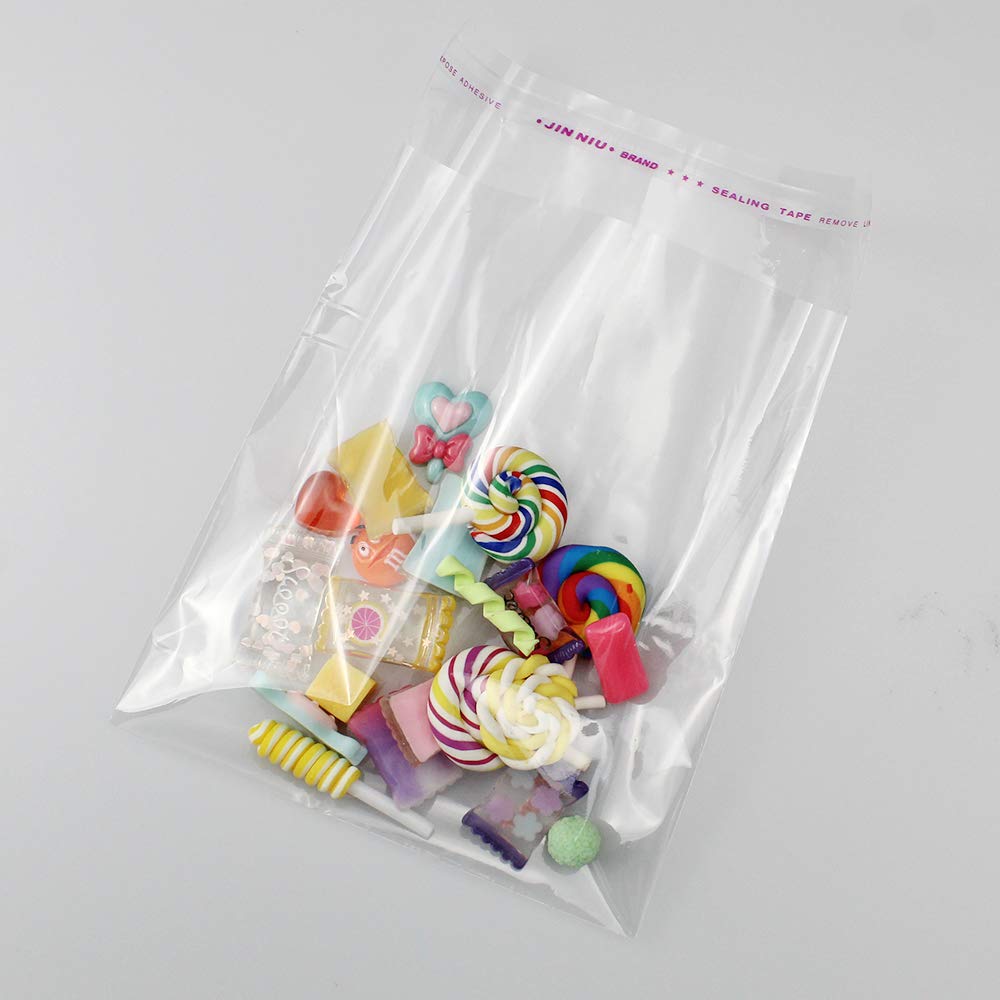 Sachets Plastiques Transparents Autocollants - 300 Pièces, 13x20 Cm, OPP, Pour Biscuits, Bonbons, Bijoux...