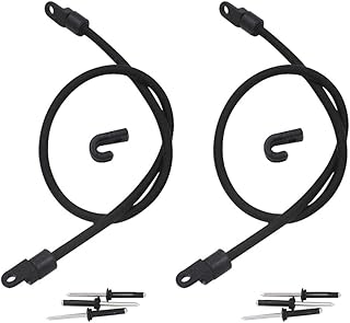 brandname BOOHAO Kayak Bungee Rope with Tri-Grip Rivet J Hooks Kayak Bungee Paddle Holder Kayak Paddle Keepers Kit for Kayak Canoe Rigging Accessory 2 Pieces