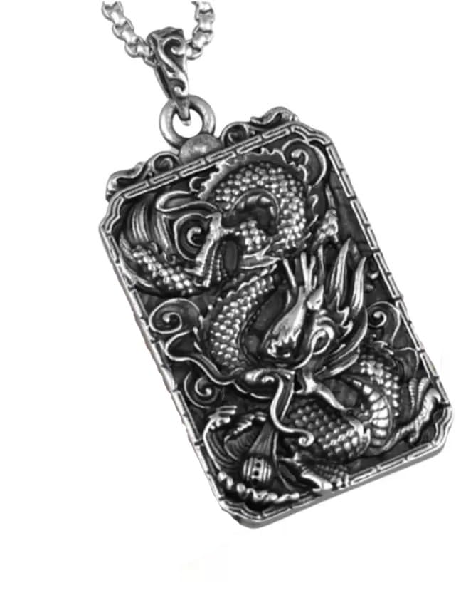 Chinese Dragon Chain Pendant for Boys Mens Good Meaning Amulet Titanium Steel Men Necklace Pendant for Boyfriend Chinese Dragon Dog Tag Pendant Necklace Jewelry Creativity Gift for Boys (B0DCP51JTV) Amazon Price History, Amazon Price Tracker